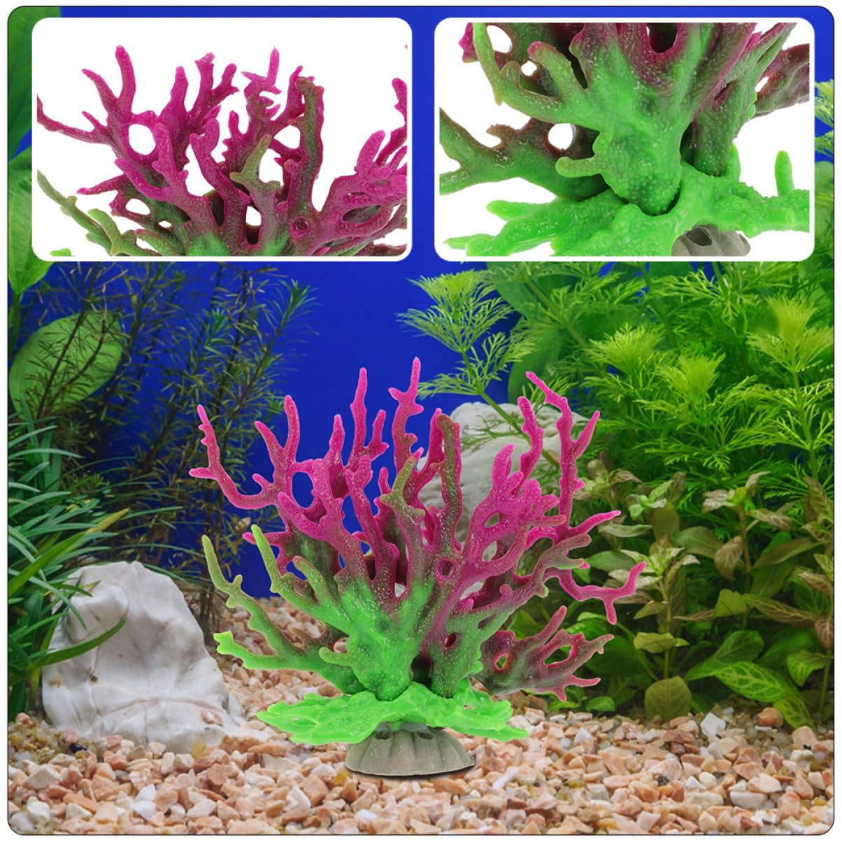 Yardwe 4piezas Decoración De Acuario Coral Artificial Elegante y Accesorio De Pecera De Resina para Naturales Acuarios