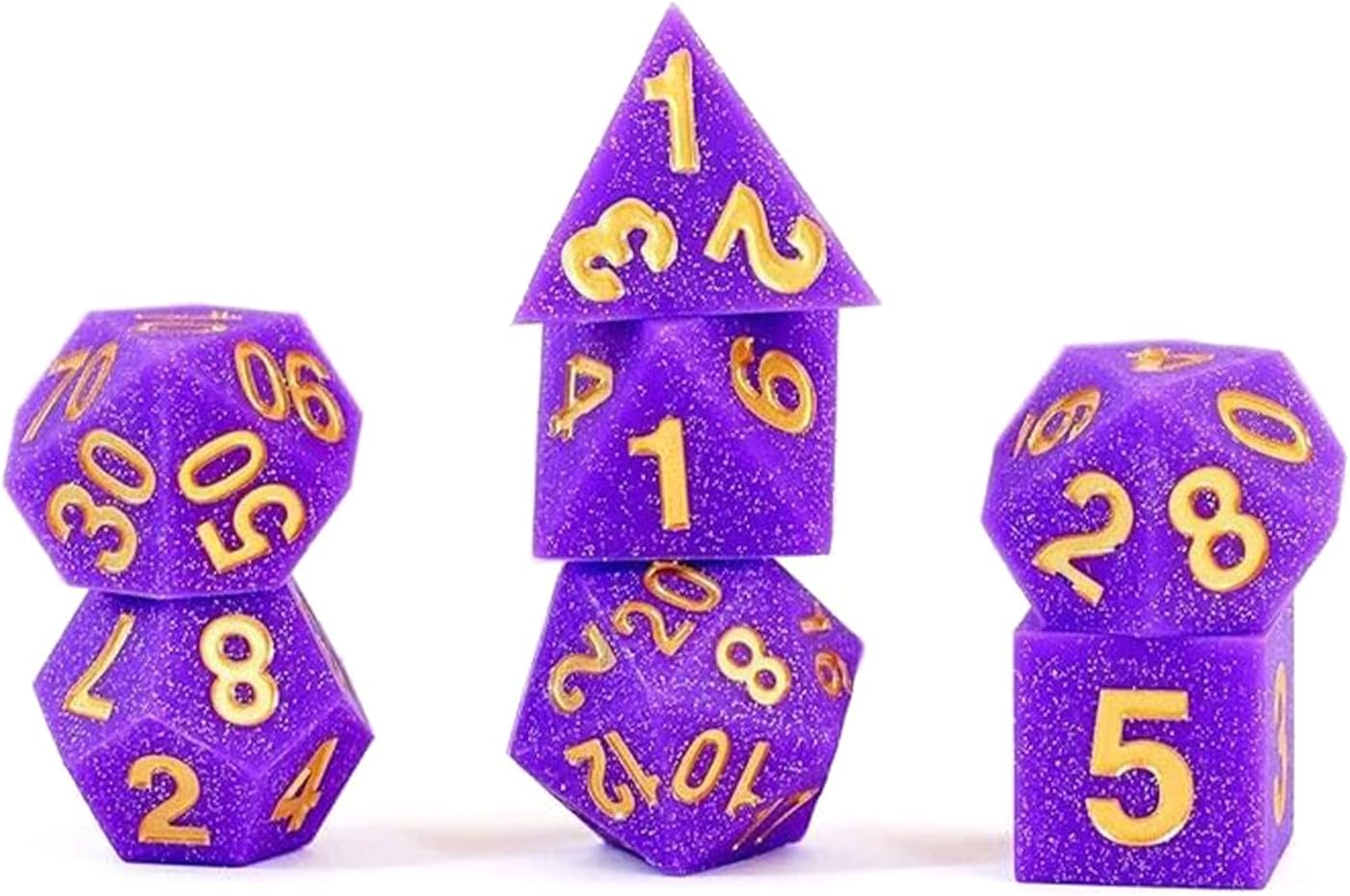Sharp Edge Silicone Rubber Dice Set: Regal Ricochet