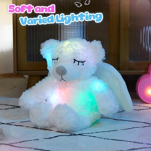 Miniatura 10 de Athoinsu Juguete de peluche iluminado para perros husky suave y brillante con luces LED mágicas de noche para cumpleaños para niños pequeños 8