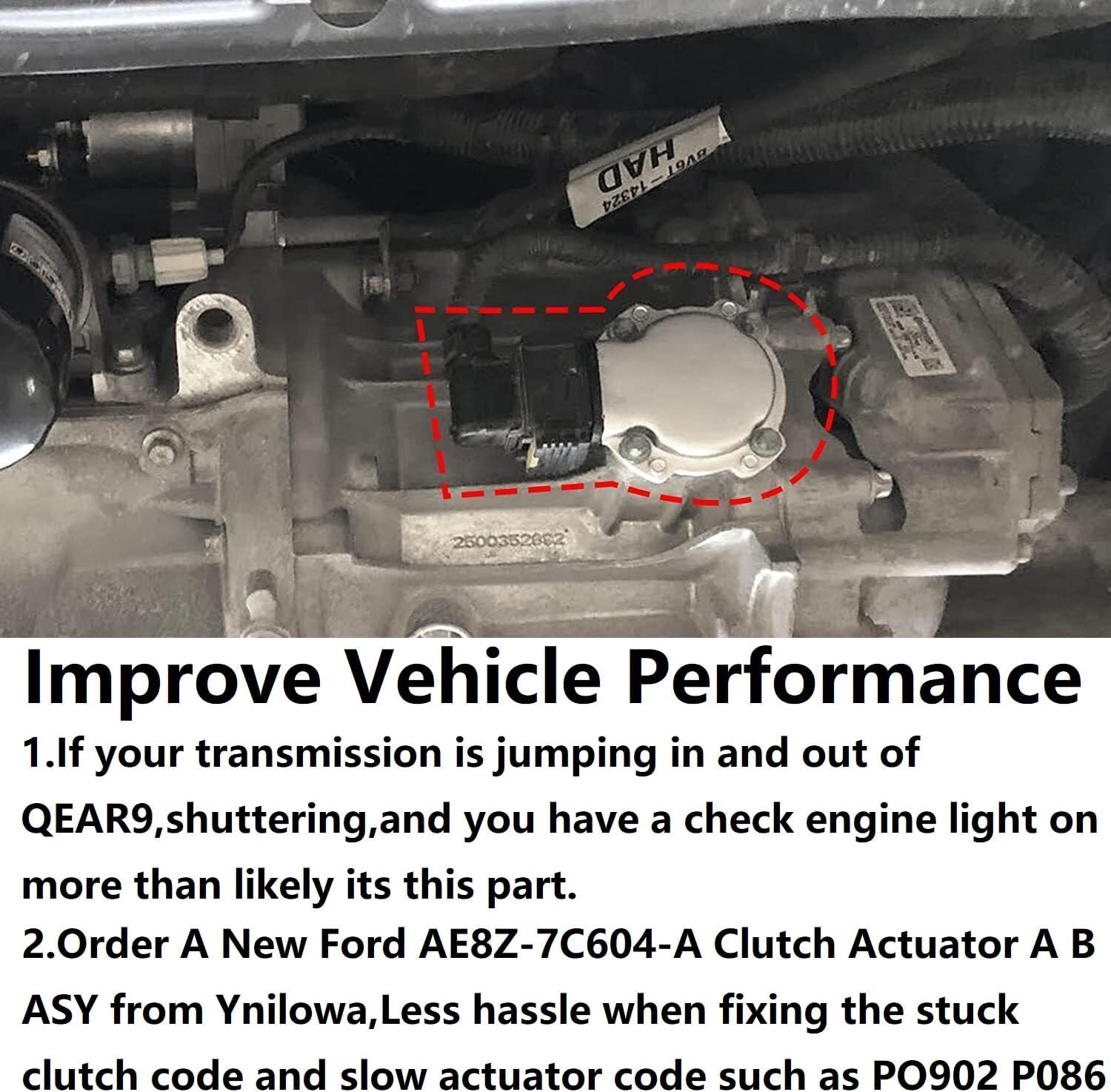 AE8Z-7C604-A Automatic Transmission Clutch Actuator A/B for 2012-2018 Ford Focus SE SEL & 2011-2019 Ford Fiesta, Shift Interlock Solenoid Trans Clutch ActuatorAE8Z-7C604 AE8Z7C604A