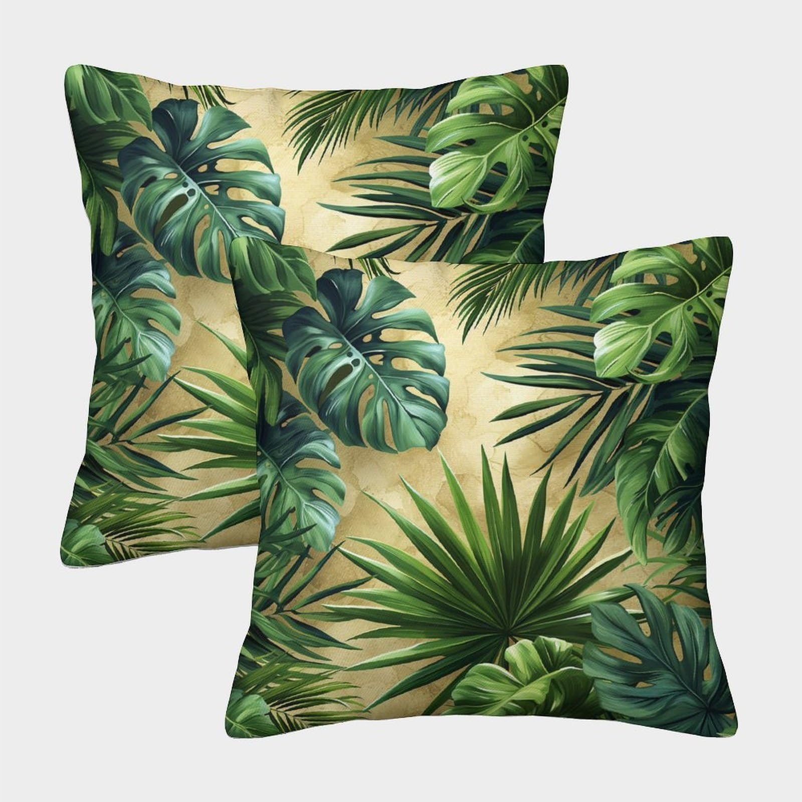 kaiyun 2 Pack Tropical Palms - Plants Pillowcase 50x50cm, Cushion Cover,3D Digital Printing Bed Sofa Decorative