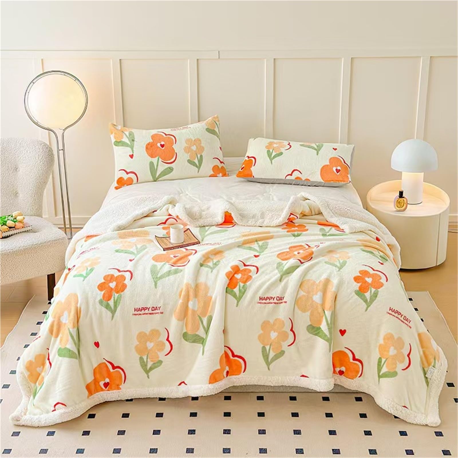 Thickened Anti-Static Nap Blankets, Silky Soft Warm Fleece Plush Blanket,Double-Layer and Machine Washable Cashmere Quilts,Warm Mattresses(Color6,180x200cm)