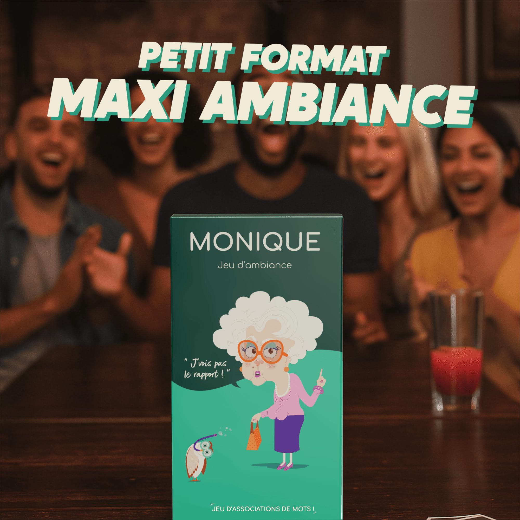 Monique Juego de mesa, Asociación de Palabras, Justificación, Bluff, Locos Risas, Juego de Ambiente, Juego de Mesa Adultos con más de 1 millón de jugadores, Juego de cartas x300, Diseñado en Francia