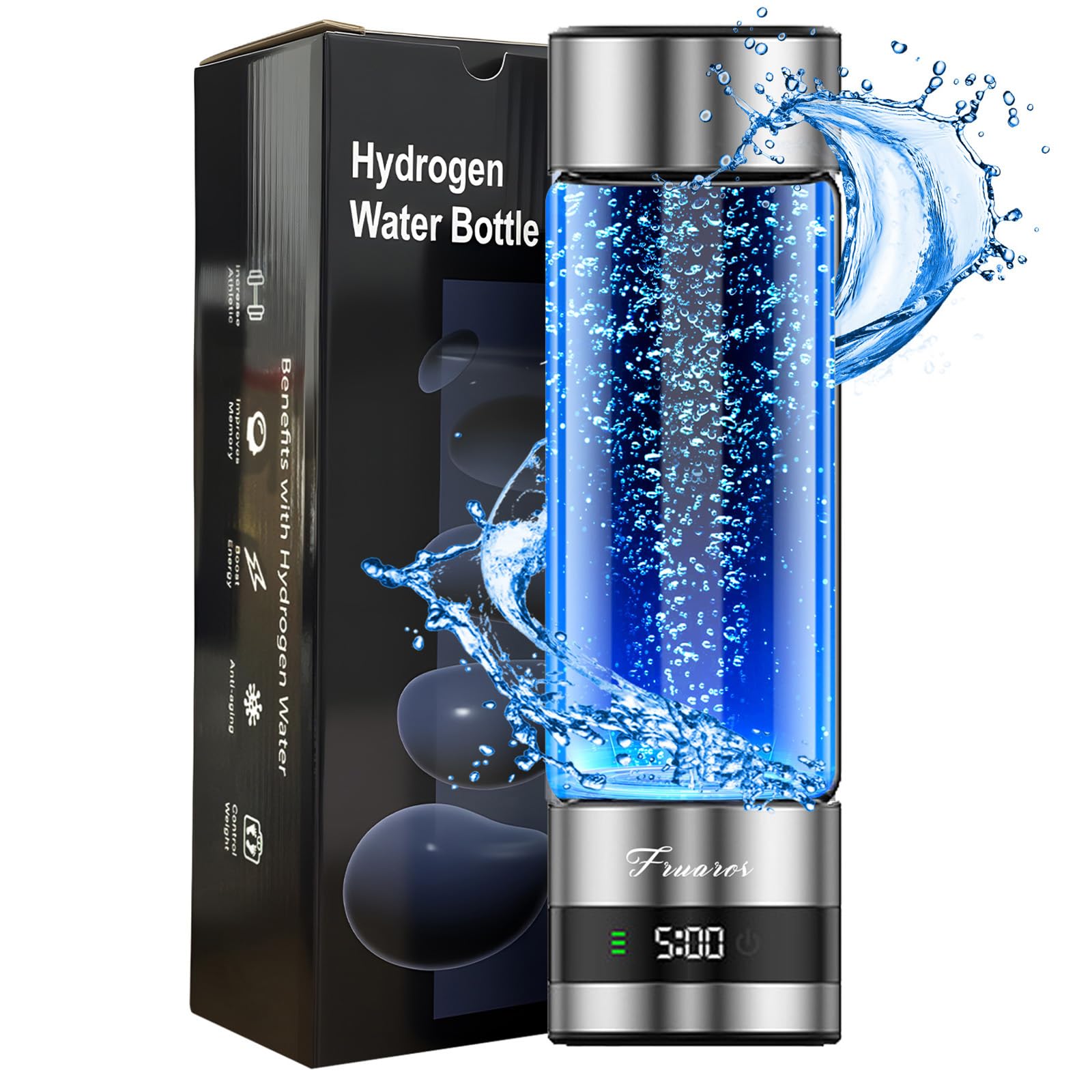 Botella de agua de hidrógeno, generador de botellas de agua de hidrógeno de hasta 6000 PPB, rendimiento atlético portátil y sistema de hidratación, regalo saludable para familiares, amigos, clientes
