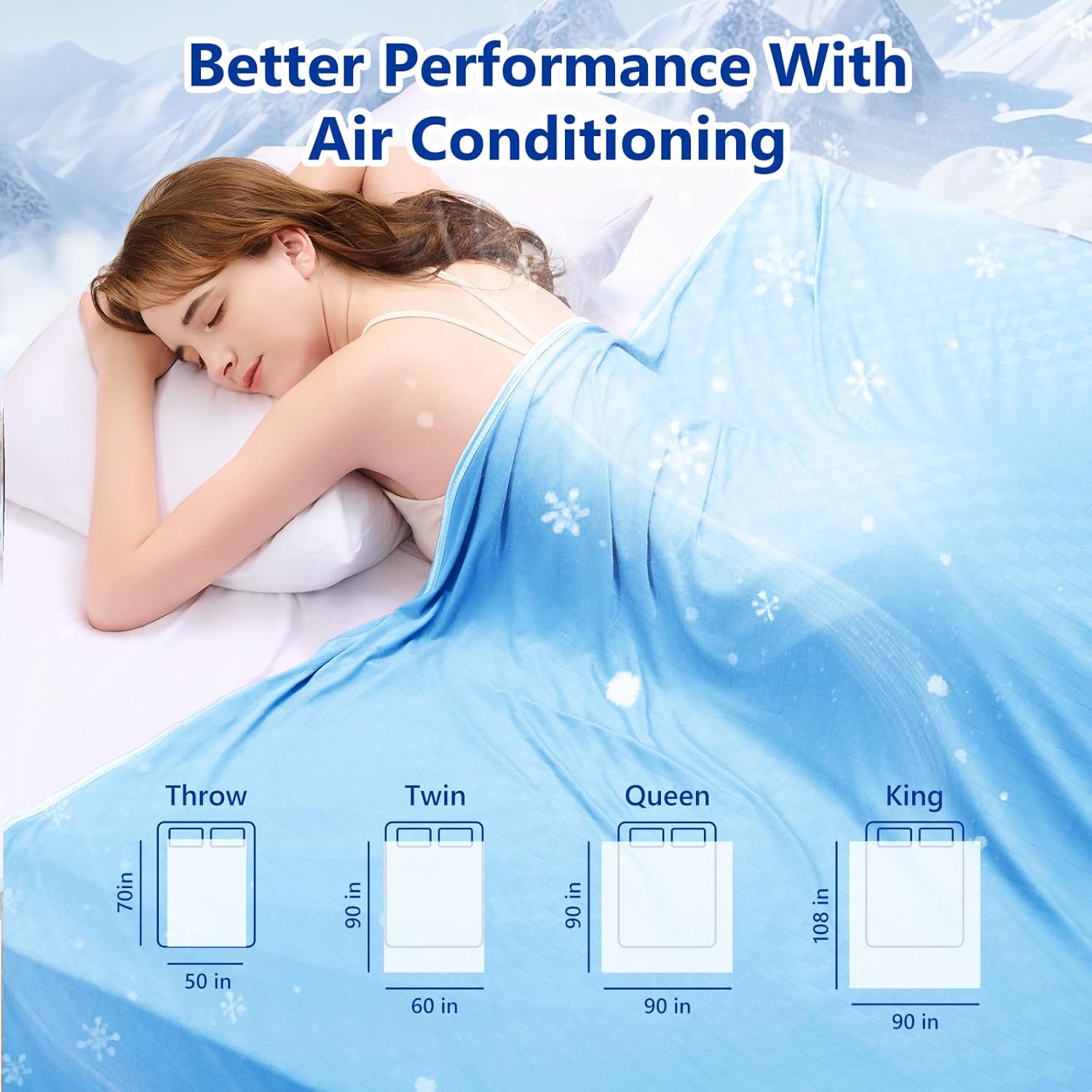 Topcee Cooling Blanket Throw- 50"x60" Summer Cooling Throw Blanket for Hot Sleepers Arc-Chill Q-Max >0.45 Cool Fiber for Night Sweats, Soft Lightweight Sofa Blankets for Kid Adults