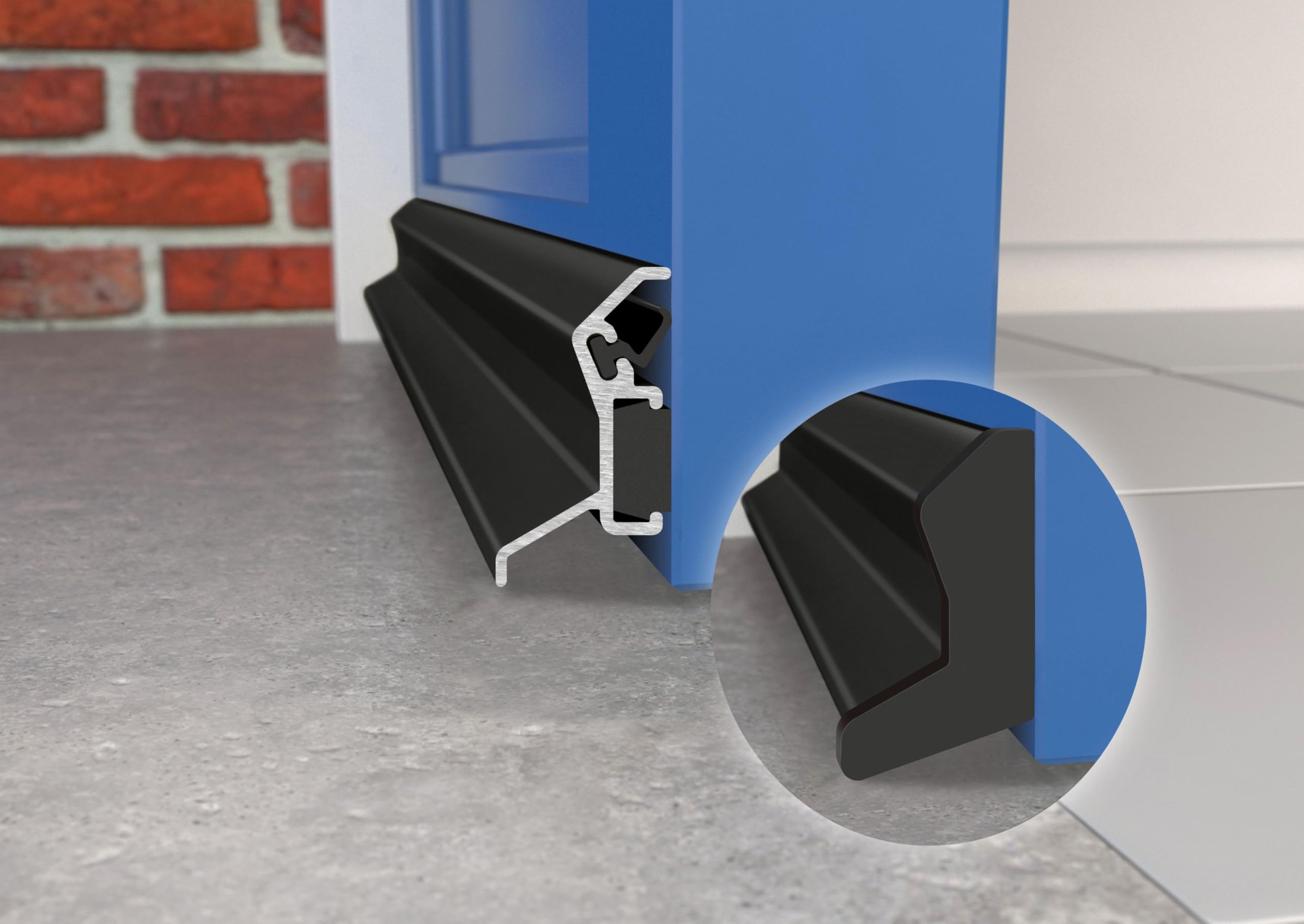Aluminium Door Rain Deflector 914mm – Concealed Fix Weather Drip Bar for uPVC, Composite & Timber Doors – External Water Guard with End Caps (Black)