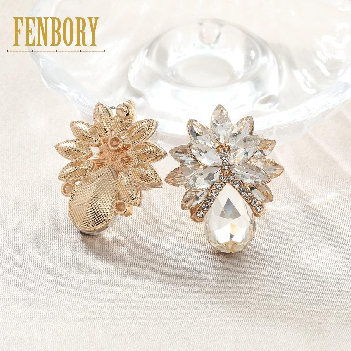 Vintage Rhinestone Statement Earrings Sparkly Wedding Bridal Prom Crystal Cluster Drop Dangle Earrings for Women - Image 5