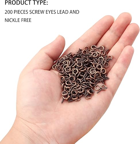 Miniatura 34 de 200 ganchos de metal para tornillos de 0.55 pulgadas/0.276 x 0.551 in, resistentes para hacer joyas de bricolaje, proyectos de arte y manualidades