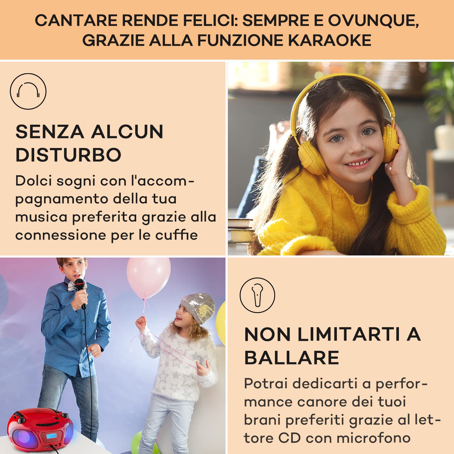 Auna Portatile Bluetooth con Lettore CD, Boombox 3W, Radio FM Stereo, AUX, Display a LED, USB, Bluetooth 5.0, MP3, Ricaricabile Vintage