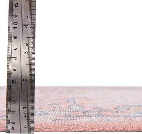 Miniatura 5 de Unique Loom Whitney Collection - Alfombra Milano (2 pies x 6 pies 1 pulgada, rosa polvoazul)