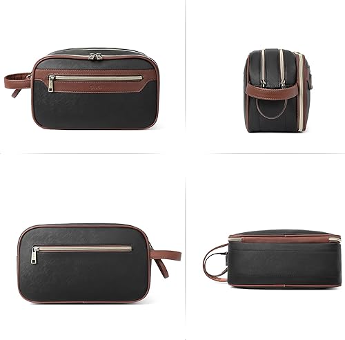 Miniatura 6 de CLUCI Toiletry Bag Travel Bag with Hanging Hook Leather Makeup Cosmetic Bag Travel Organizer for Accessories Shampoo Container Toiletries