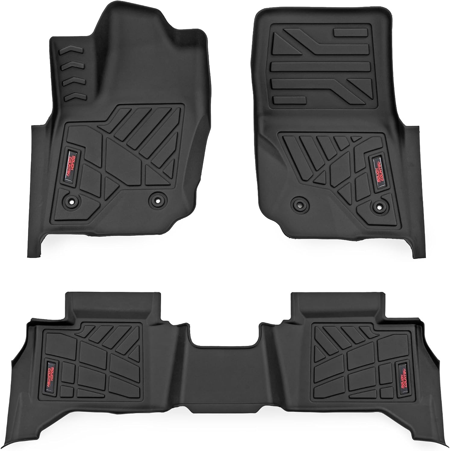 Rough Country Sure-Fit All Weather Floor Mats for Toyota 4Runner (2025) - Non-Slip, Waterproof Flexible Floor Mat, Front & Rear Set