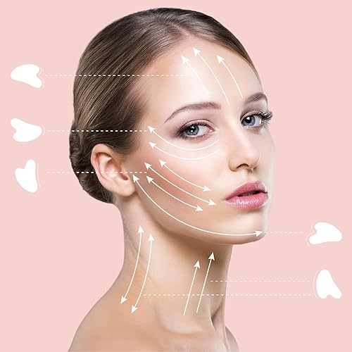 Vista 25 de rosenice Gua Sha Herramientas Faciales Natural Gua Sha Jade Piedra para el Cuidado de la Piel Facial Cuerpo para SPA