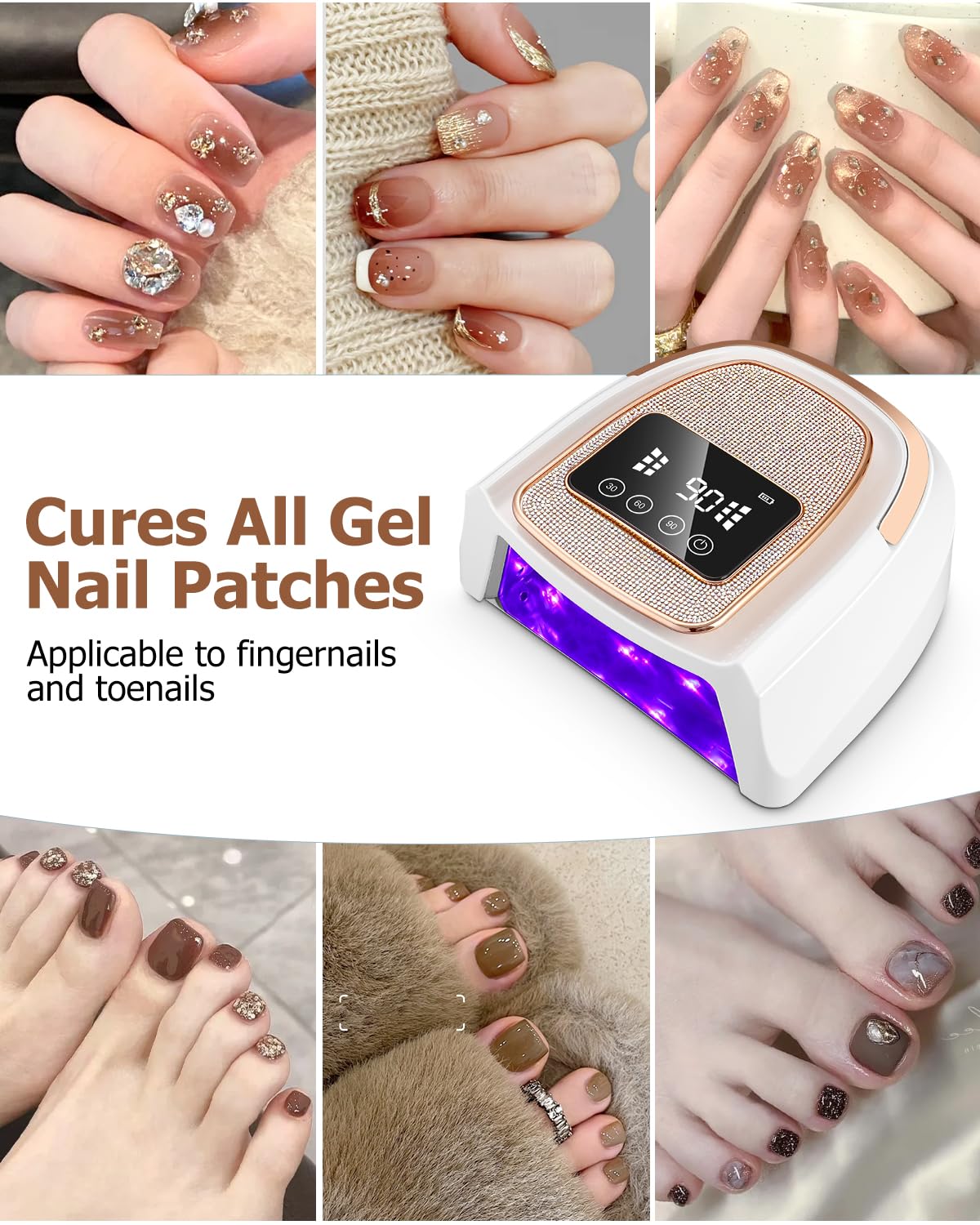 Lampara UV Led Uñas,Secador de Uñas,Lampara Uñas Gel,lampara uñas semipermanentes con 4 Temporizador,Con Pantalla LCD y Sensor Automático,Para Manicura Pedicure Nail Art en el Hogar
