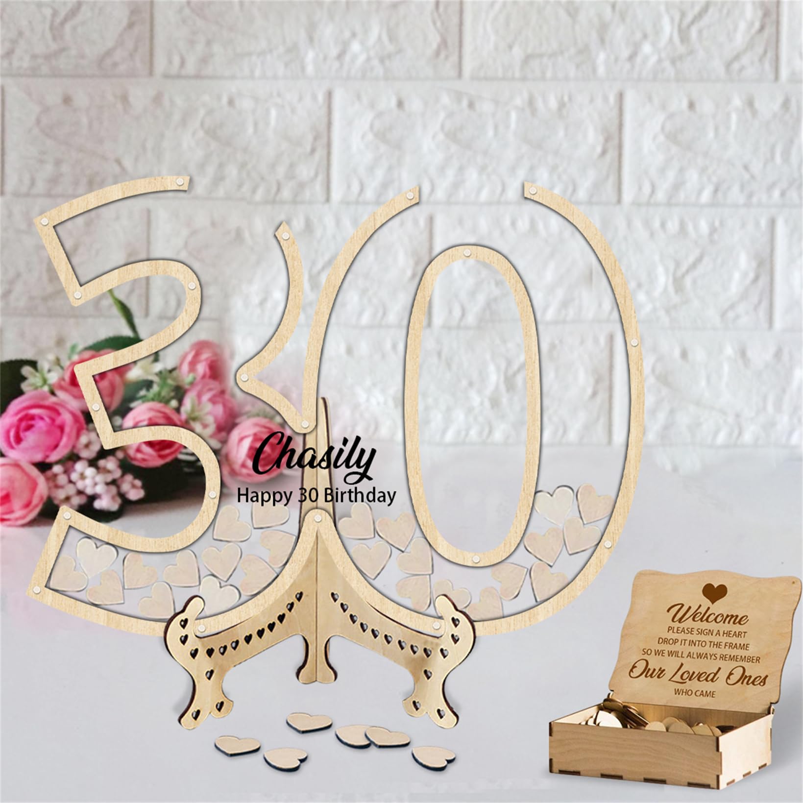 Personalized Birthday Guest Book Decoration, 60th Birthday Party Decorations, 60th Birthday Guest Book Alternative, 60th Birthday Party Supplies, Birthday Drop Box With 50-100 Piece Hearts
