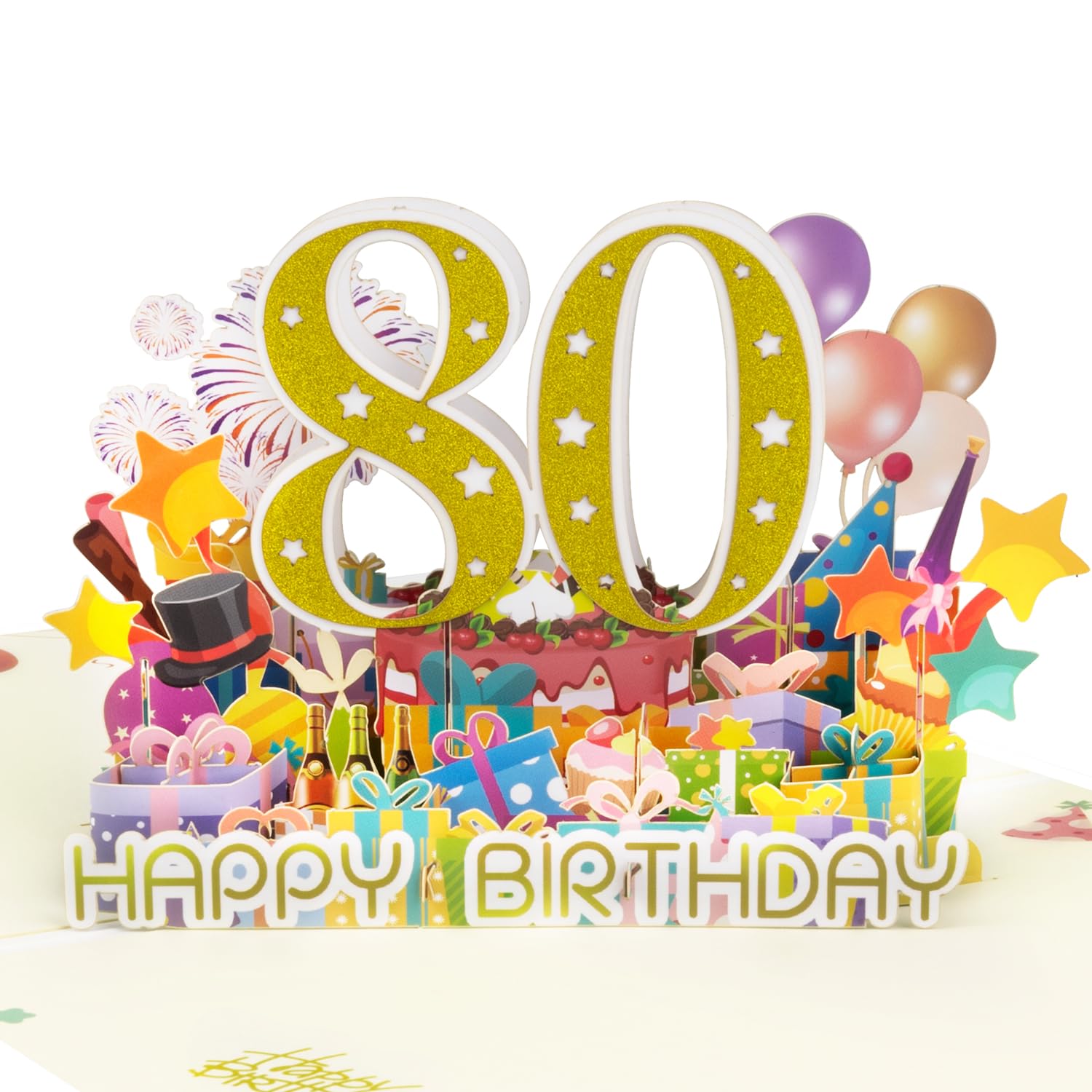 Amazon.com : 80th Birthday Pop-Up Card – 3D Sparkling Gold amazon-com-80th-birthday-pop-up-card-3d-sparkling-gold-80-with-balloons-fireworks-party-cake-presents-milestone-birthday-greeting-card-with-envelope-blank-note-card-for-parents-grandparents