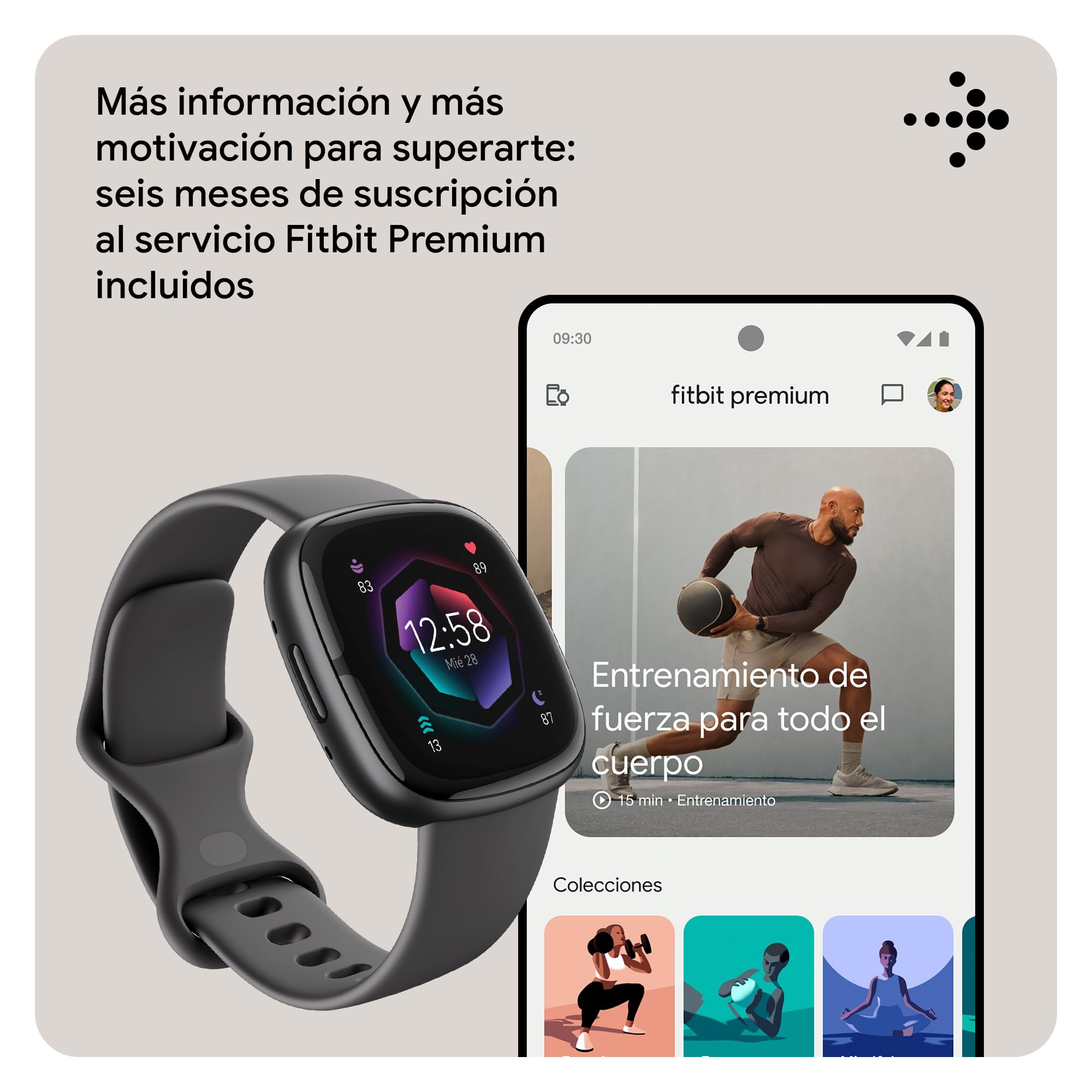 Google Fitbit Sense 2 Smartwatch con GPS, batería 6 días, salud avanzada, iOS 15 y Android 9.0