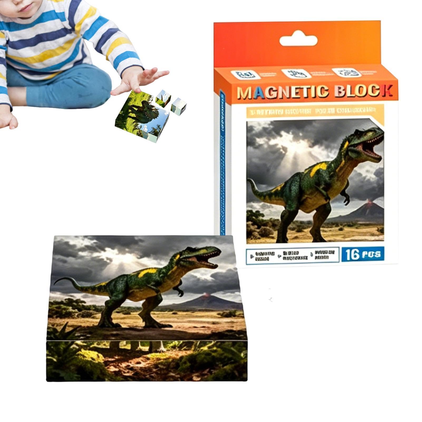 Magnetici Per Bambini Giocattolo Educativo Da Costruzione A Tema Dinosauri