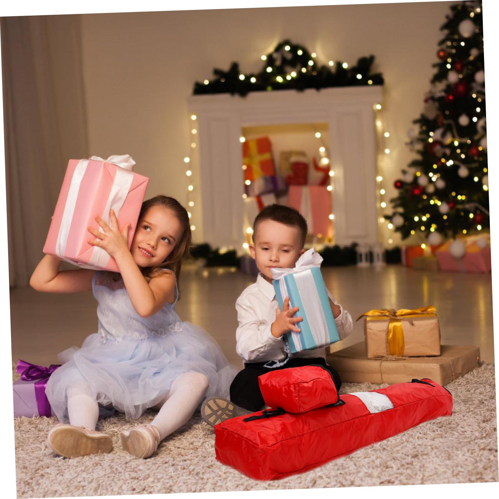 TOGEVAL Aufbewahrungstasche Für Geschenkpapier Oxford-organizer Mit Griffen Einfach Zu Transportieren Verwenden Für Weihnachtsgeschenke Und Partyzubehör
