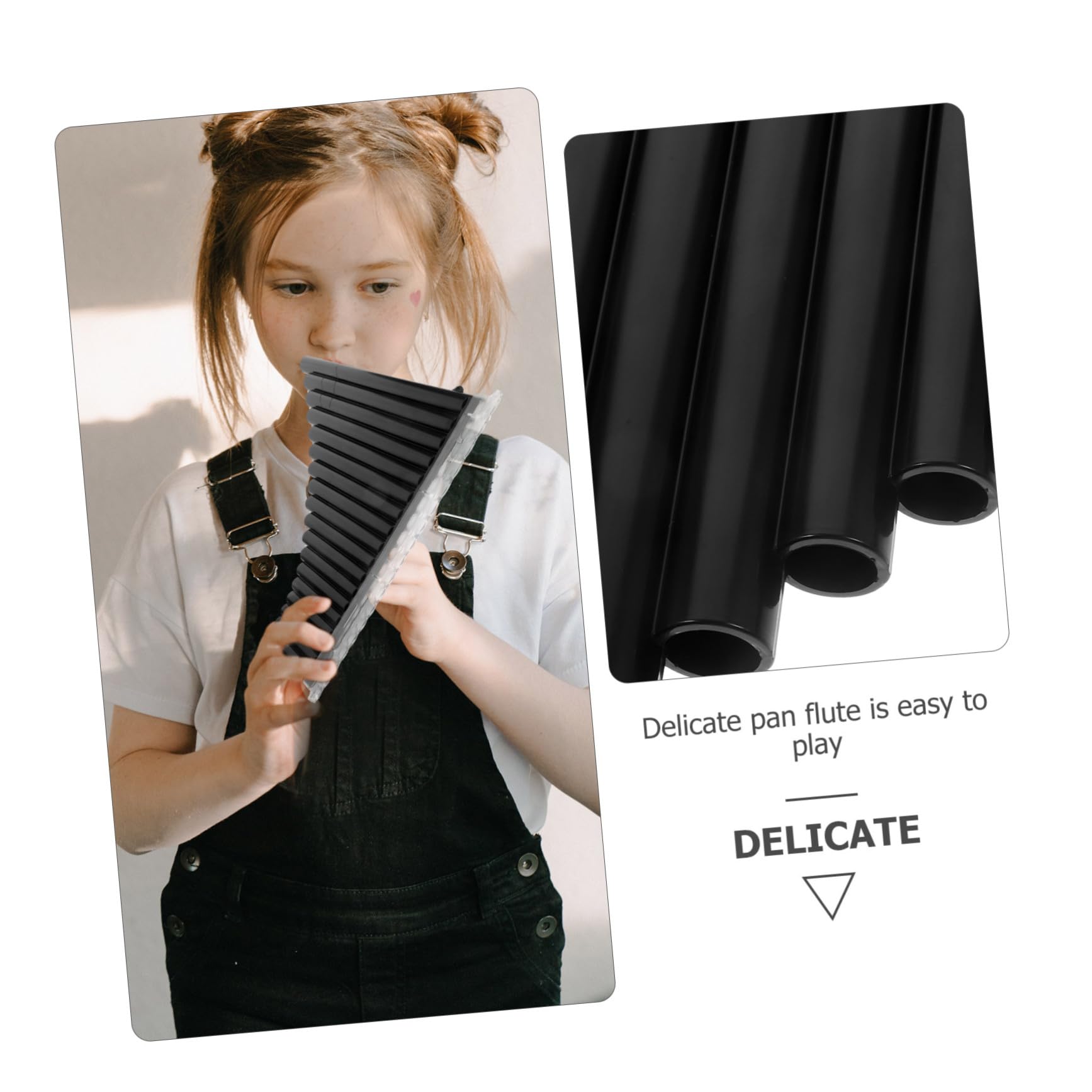 Cabilock Professionelle Panflöte C dur Rohre Abs Harz Mittelton Pan Pipes Musikinstrument für Anfänger und Profis Robuste Geruchsfreie Flöte mit Ergonomischem Design und Klarem Klang