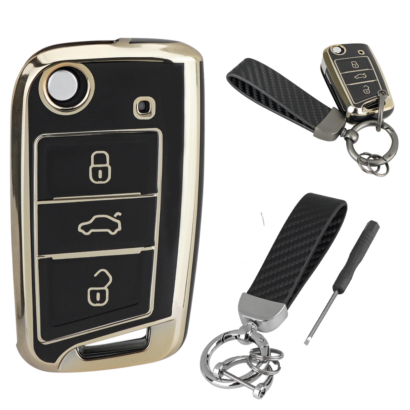 Car Key Cover for VW Golf Jetta Polo Tiguan Bora Passat Lupo