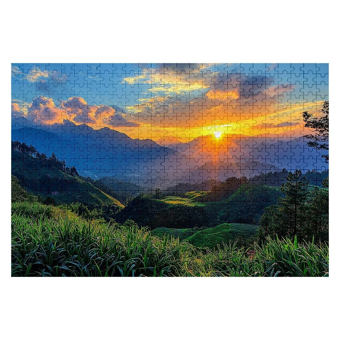 Puzzle 4000 sztuk puzzle zachód słońca krajobraz wymiary 141 x 87 cm puzzle dla dorosłych kreatywna rozrywka, śmieszne klasyczne puzzle zabawki edukacyjne oryginalne prezenty dla kobiet L-80