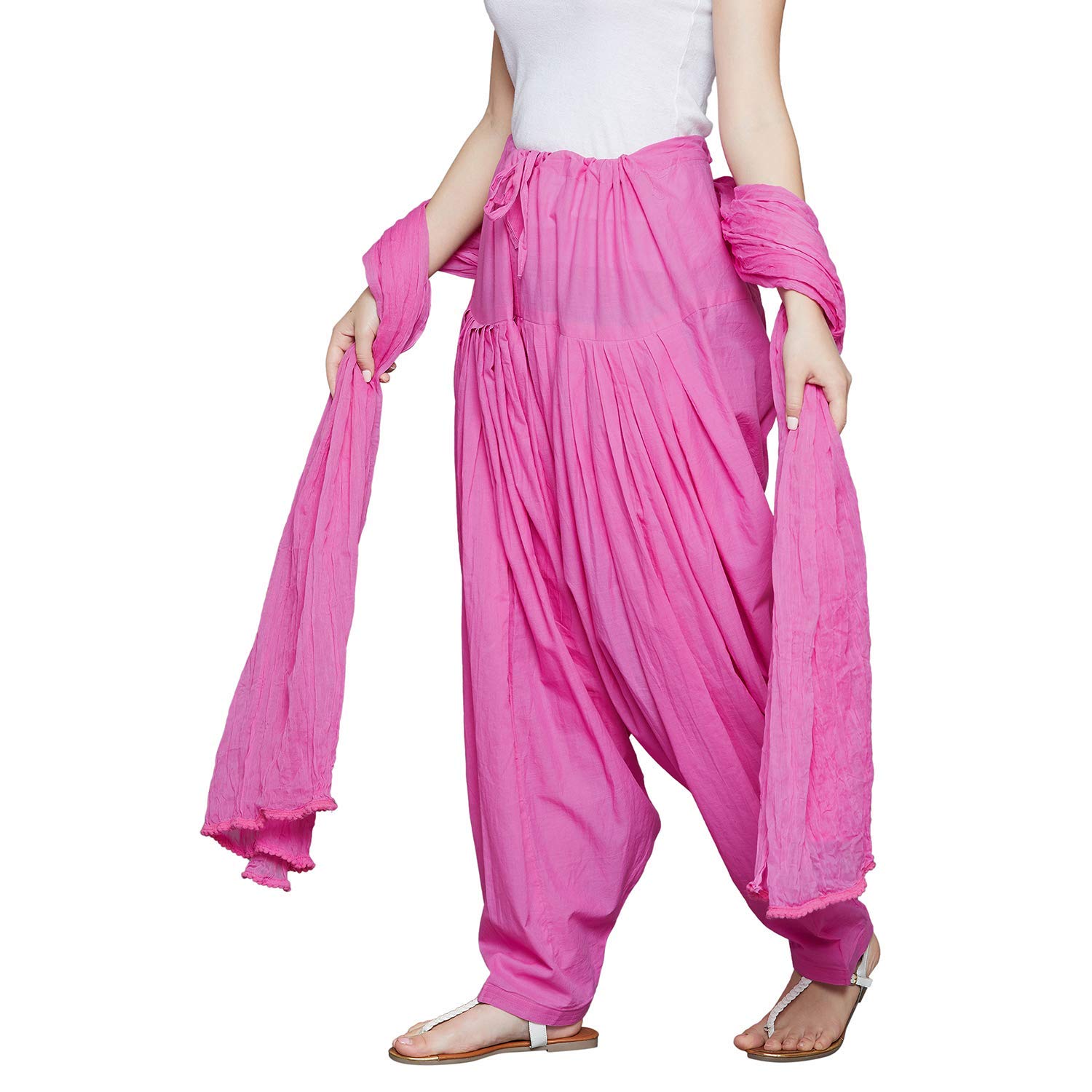 abrav Women's Cotton Plain Patiala Salwar with Dupatta Set || Cotton Patiala Salwar (Pants) for Women's Premium Cotton Readymade Salwar (Free Size)-picture-26