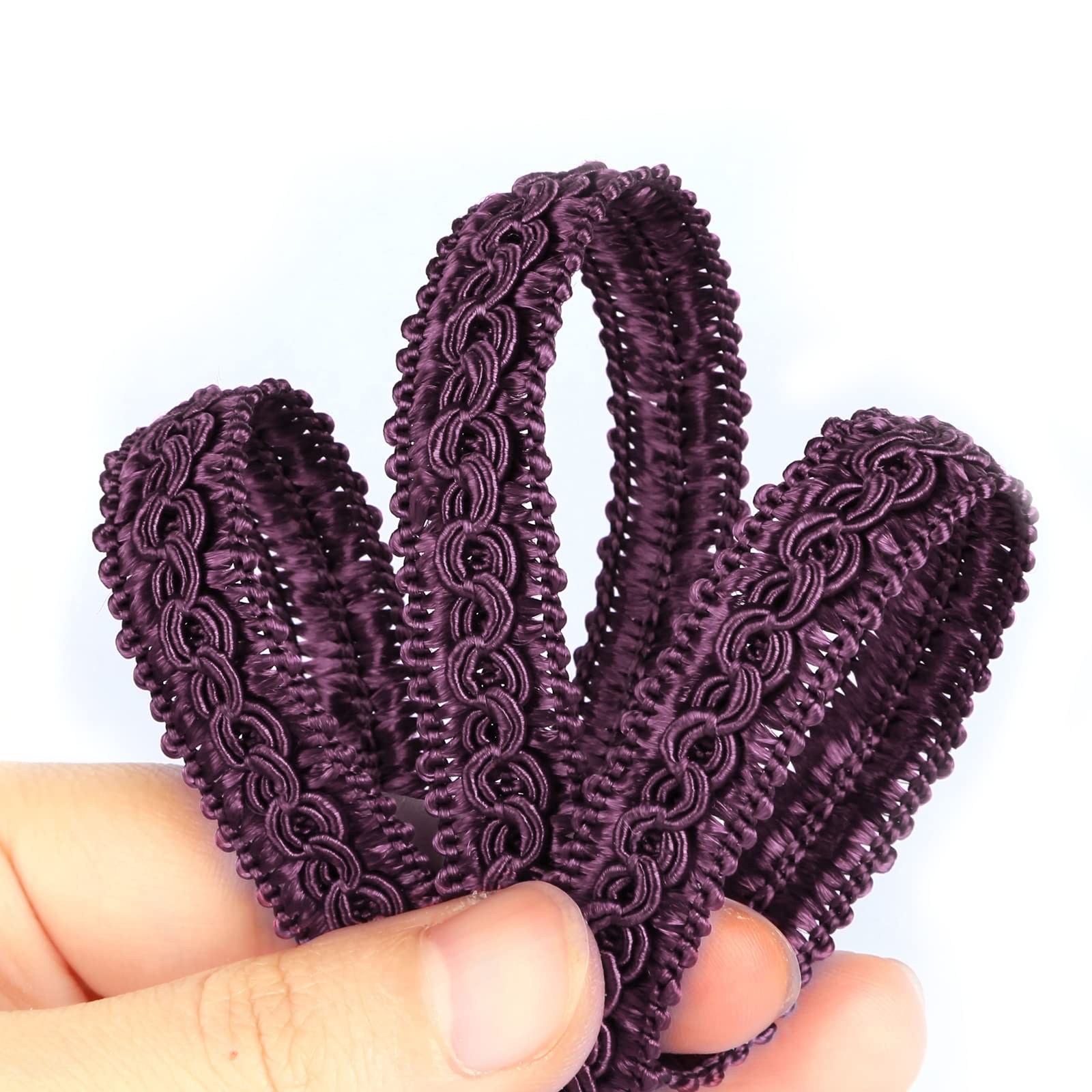 Fenghuangwu 6.5/13 Yard Handmade Basic Trim, 1.5 cm/0.59 Inch Diameter Gimp Braid for DIY, Décor… (Dark Purple, 13)