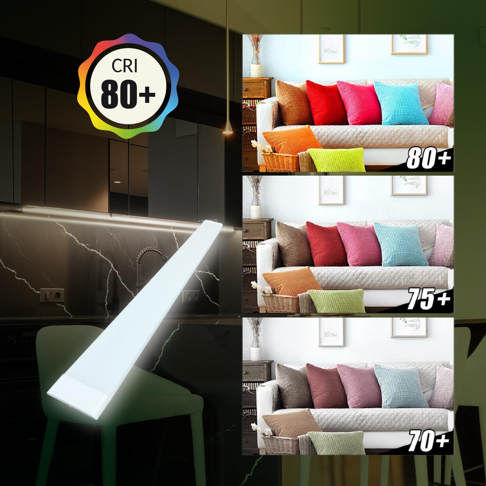 LED ATOMANT 6x Pantalla Luminaria LED 120cm 90W CCT 3000-6500K 8500lm | Con Selector de color CCT