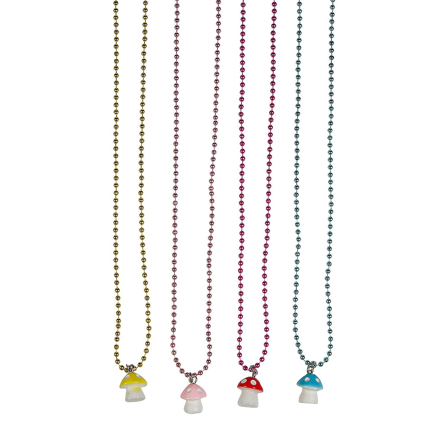 Fun Express Mushroom Charm Necklaces - 12 Piece