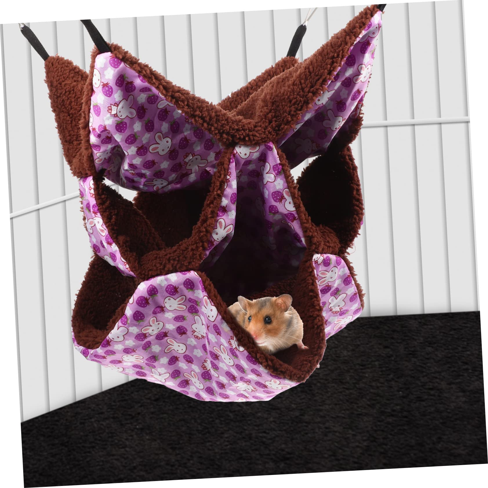 POPETPOP 4pezzi Hammock Per Criceti e Piccoli Animali Letto Morbido e Confortevole Amaca Calda Peluche Per Sonno Accessorio Per Gabbia Di Furetti e Porcellini
