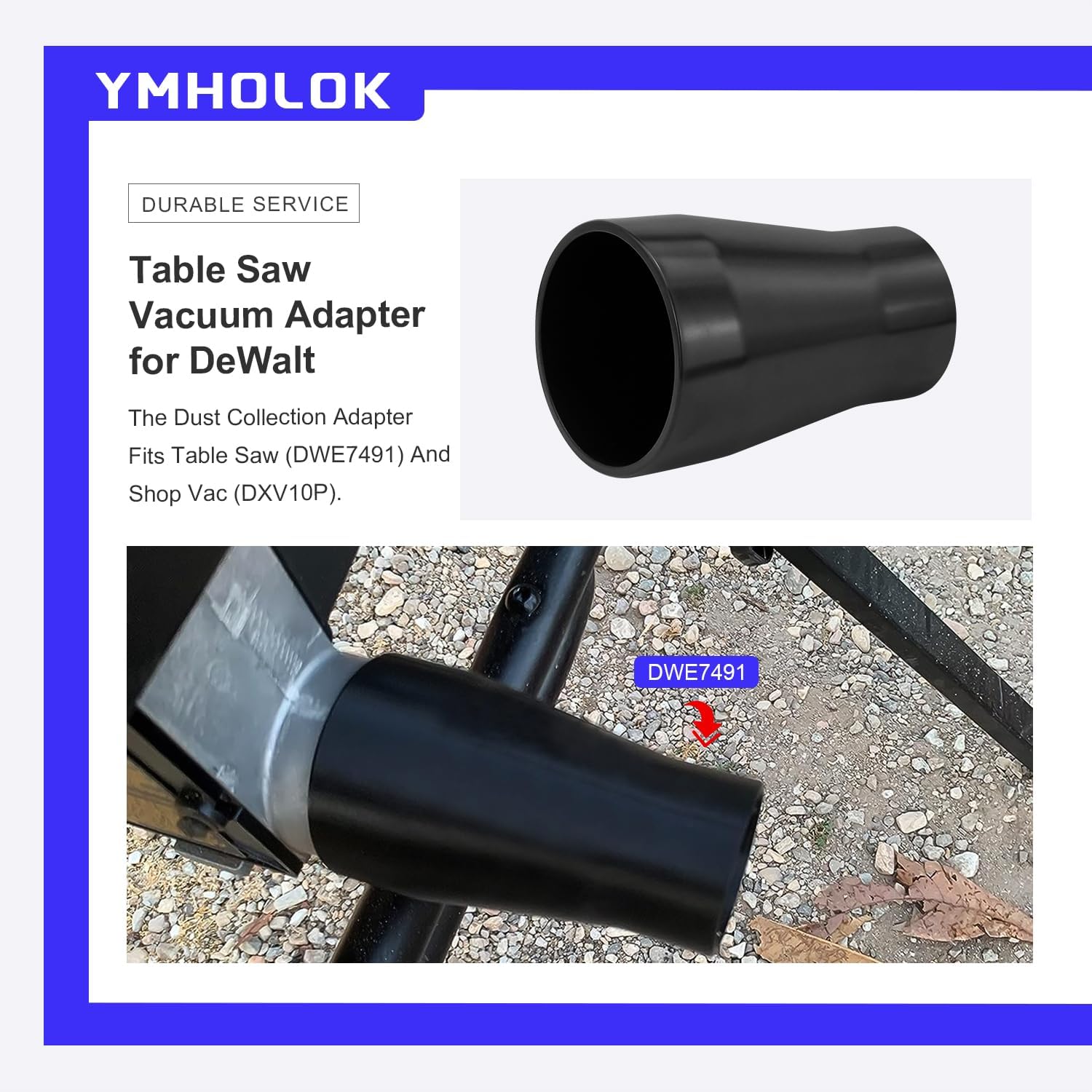 Adaptador de vacío para sierra ingletadora y adaptador de vacío de sierra de mesa para Dewalt DWE7491 DWS715 DWS716, salida de sierra de mesa a manguera de aspiradora de tienda de 1 7/8 pulgadas,