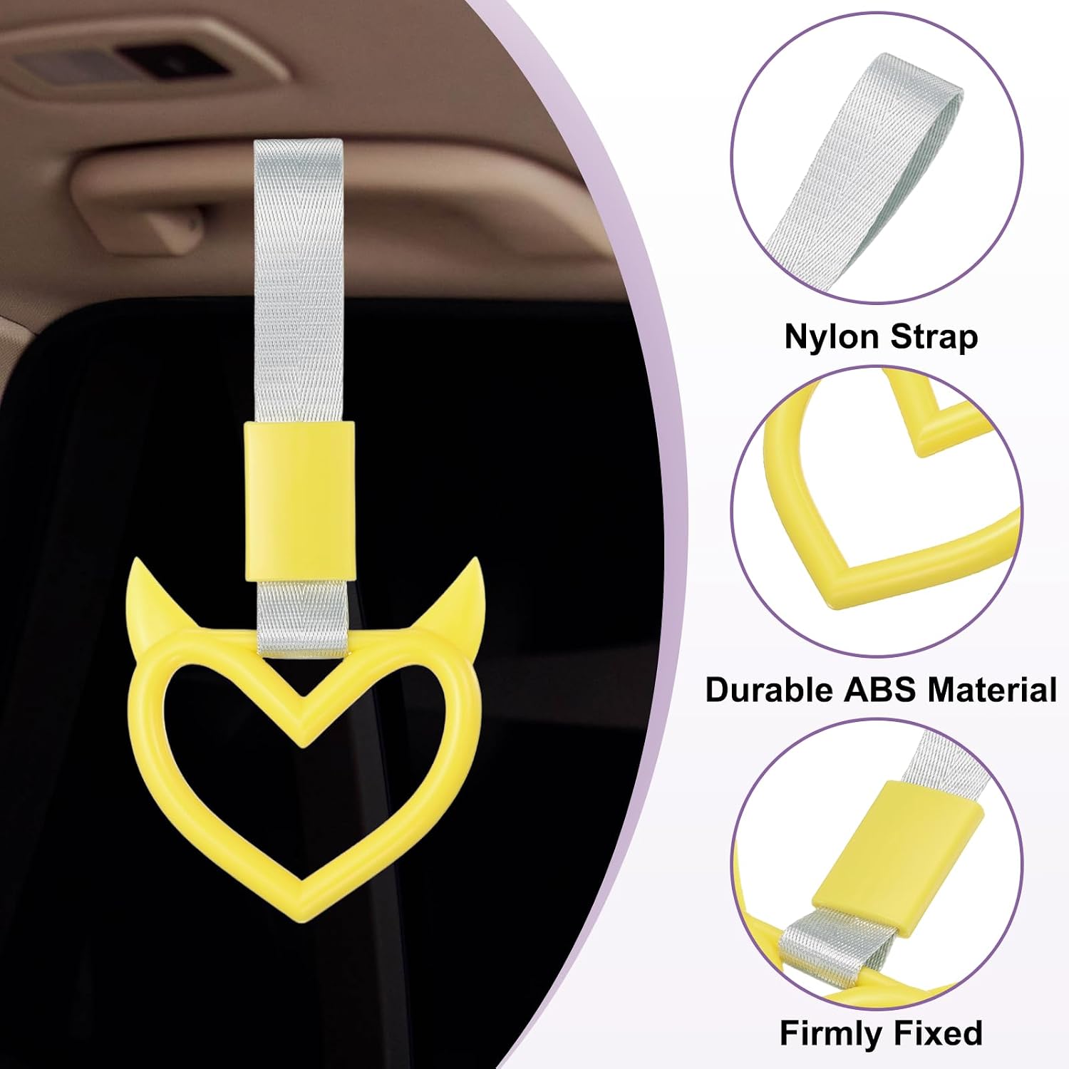 PATIKIL Car Handle Straps, Car Rear Bumper Warning Ring Cars Hand Strap Drift Charm Keychains Accessory for Decoration Bus image 3