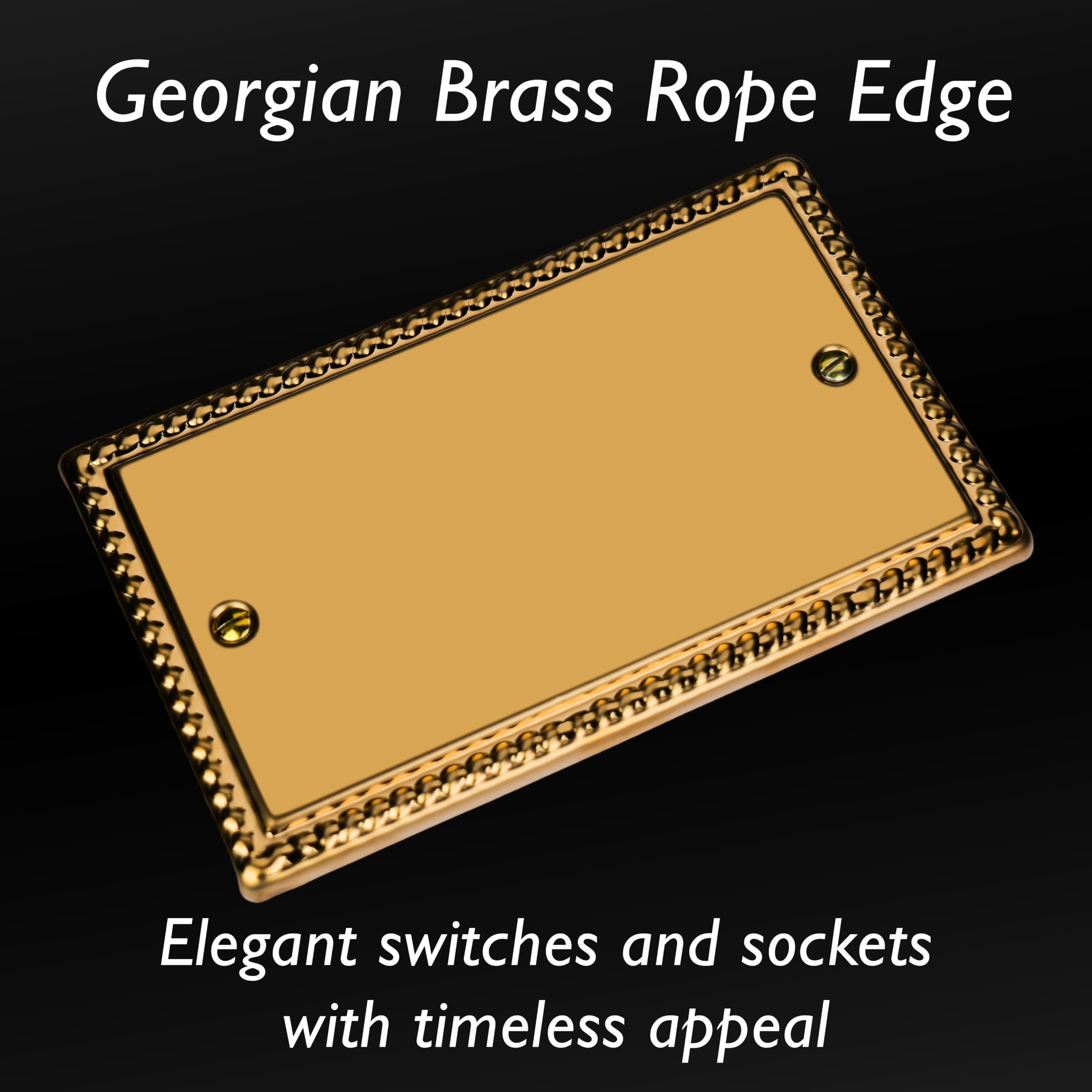 Varilight Double Blank Plate - Classic Georgian Brass, XGDB, 95x155x11mm - Image 3
