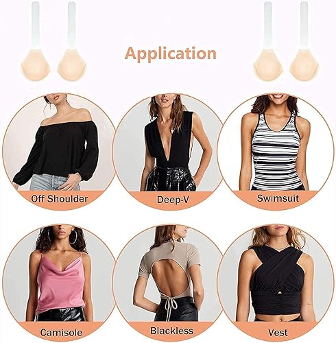 Miniatura 5 de Invisalift - Brasier invisible para levantar el aire, con adhesivo de silicona, cinta adhesiva de silicona oculta con correa
