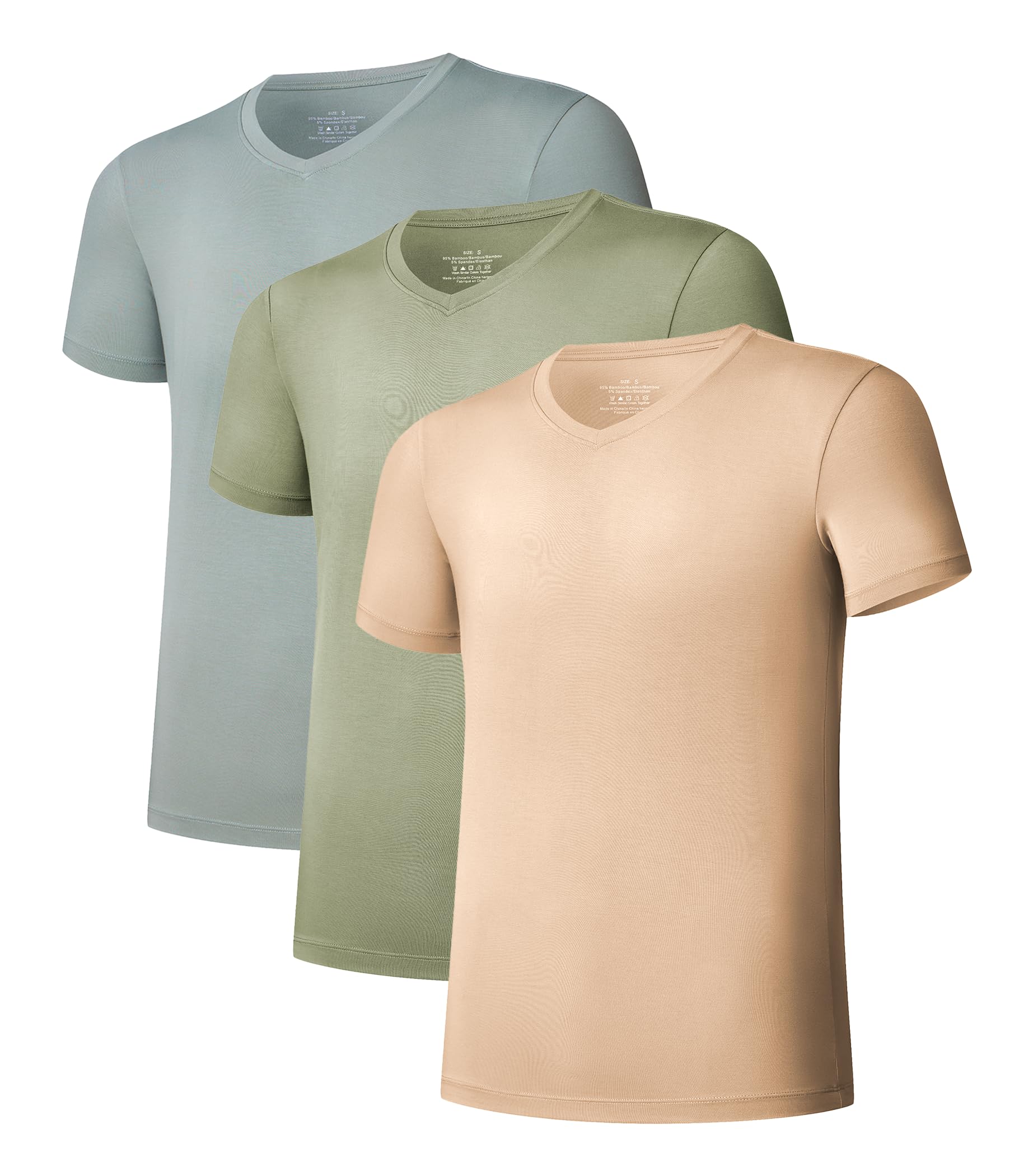 EA'S SECRET Herren Unterhemd 3/6er Pack Bambus T-Shirt Männe