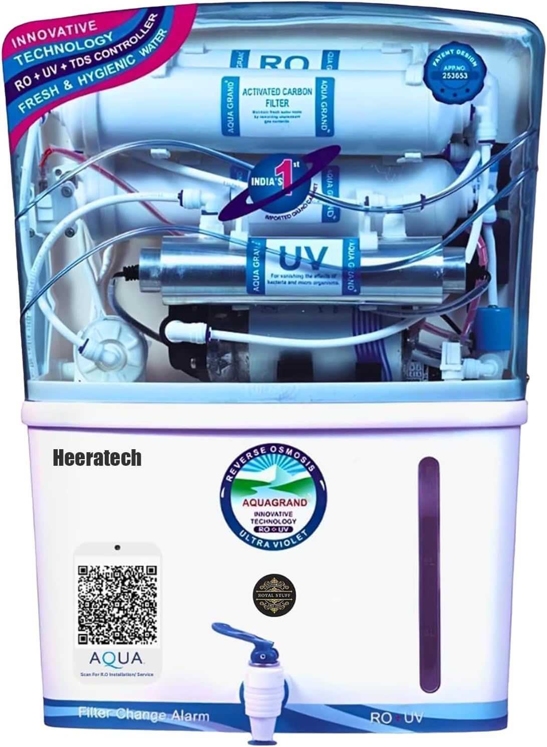 AQUA RO Water Purifier 4 in 1 Copper technology RO Water Purifier with UV, UF, TDs Adjuster and Fully Automatic Function, 12 Liter, White