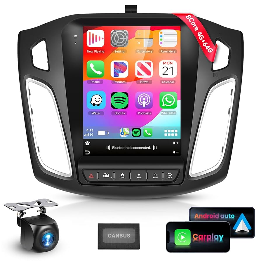 Podofo 8 Core 4G 64G Car Stereo Radio for Ford Focus 2008