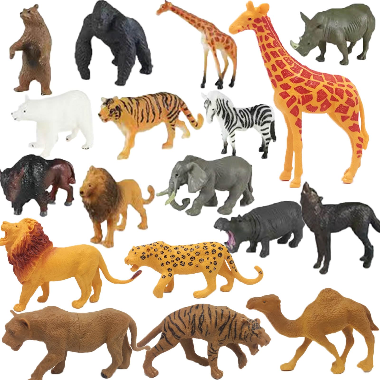 Aszaui 18 Piezas Figuras de Animales del Bosque,Animales de Juguete,Figuras de Criaturas del Bosque en Miniatura,Minifiguras de Animales de Bosque Figuras Miniatura Decoración de Safari para Niños Jug