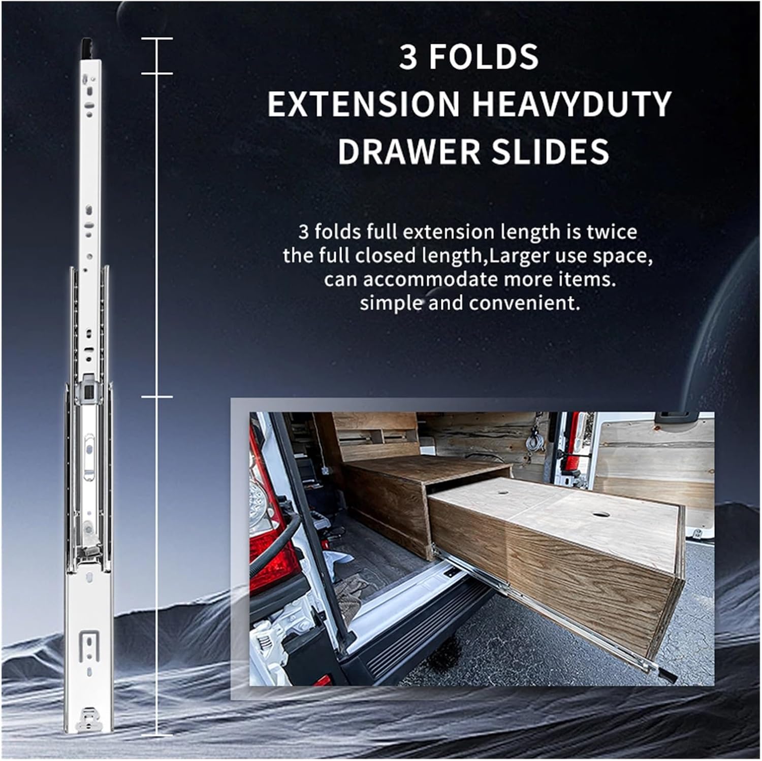 Heavy Duty Drawer Slides 1Pair Heavy Duty Drawer Slides with Lock 12-40Inch Load Capacity(40inch)