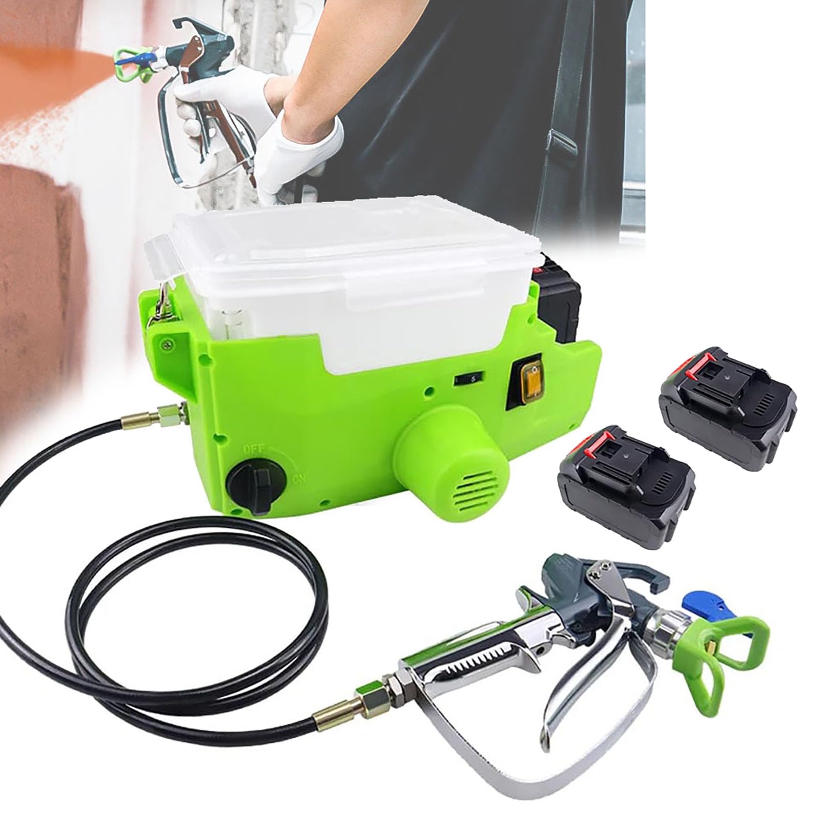 Eiwitany High Pressure HVLP Cordless Paint Sprayer, Delivers Smooth Coating for Home & DIY Painting Works