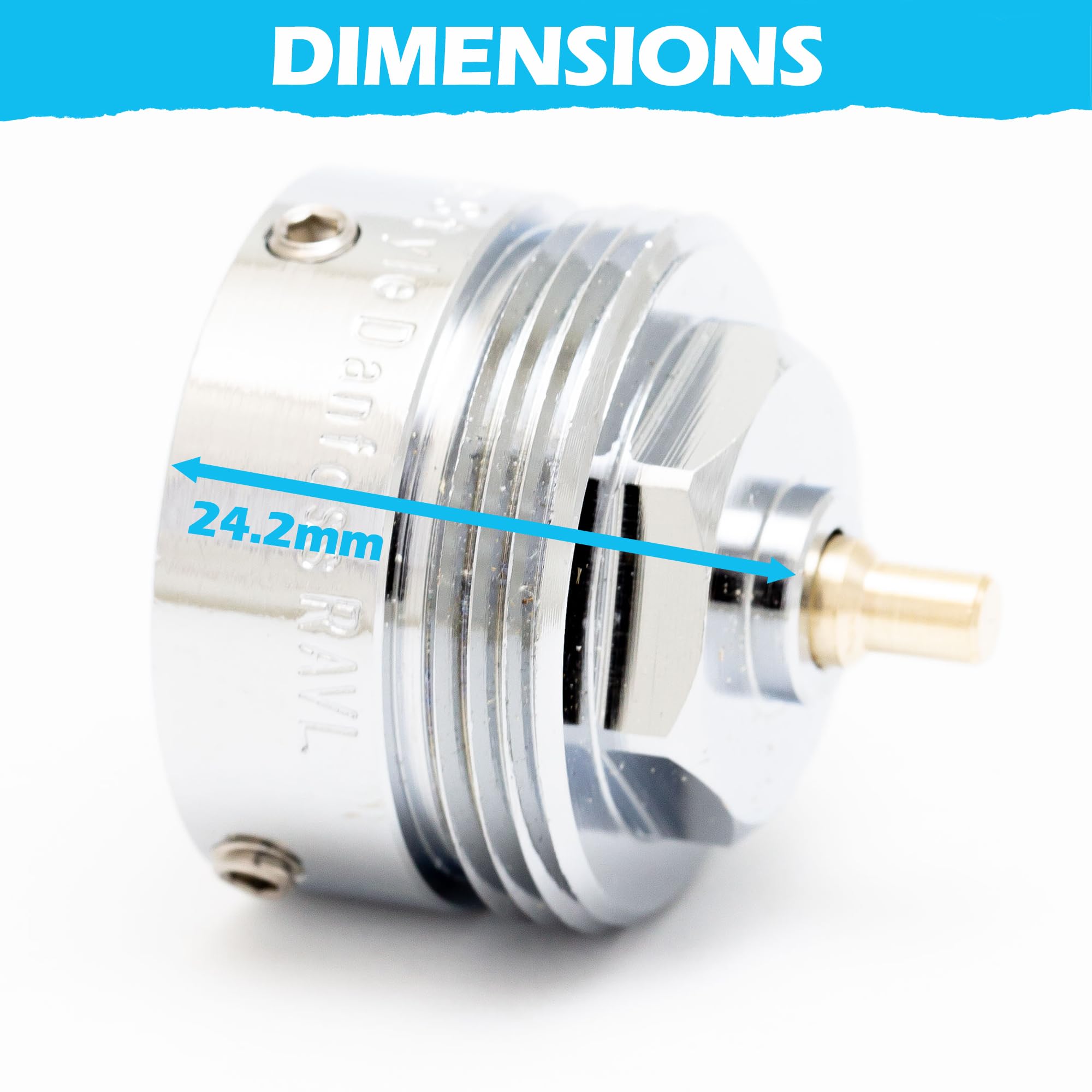 BLUMKRAFT Extension 20 mm for thermostatic valve M30 x 1.5 compatible with Oventrop Unibox, Silver - Image 2