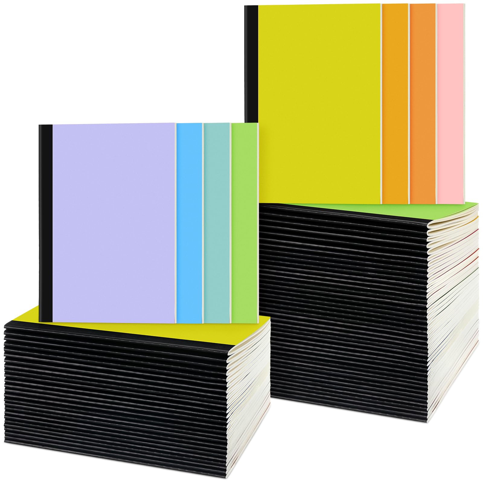 40 cuadernos A5 de composición a granel (5.5 x 8.3 pulgadas), diario rayado, 8 cuadernos de papel recubierto de color azúcar, 60 páginas, diarios de viaje para niños, mujeres y niñas, suministros de