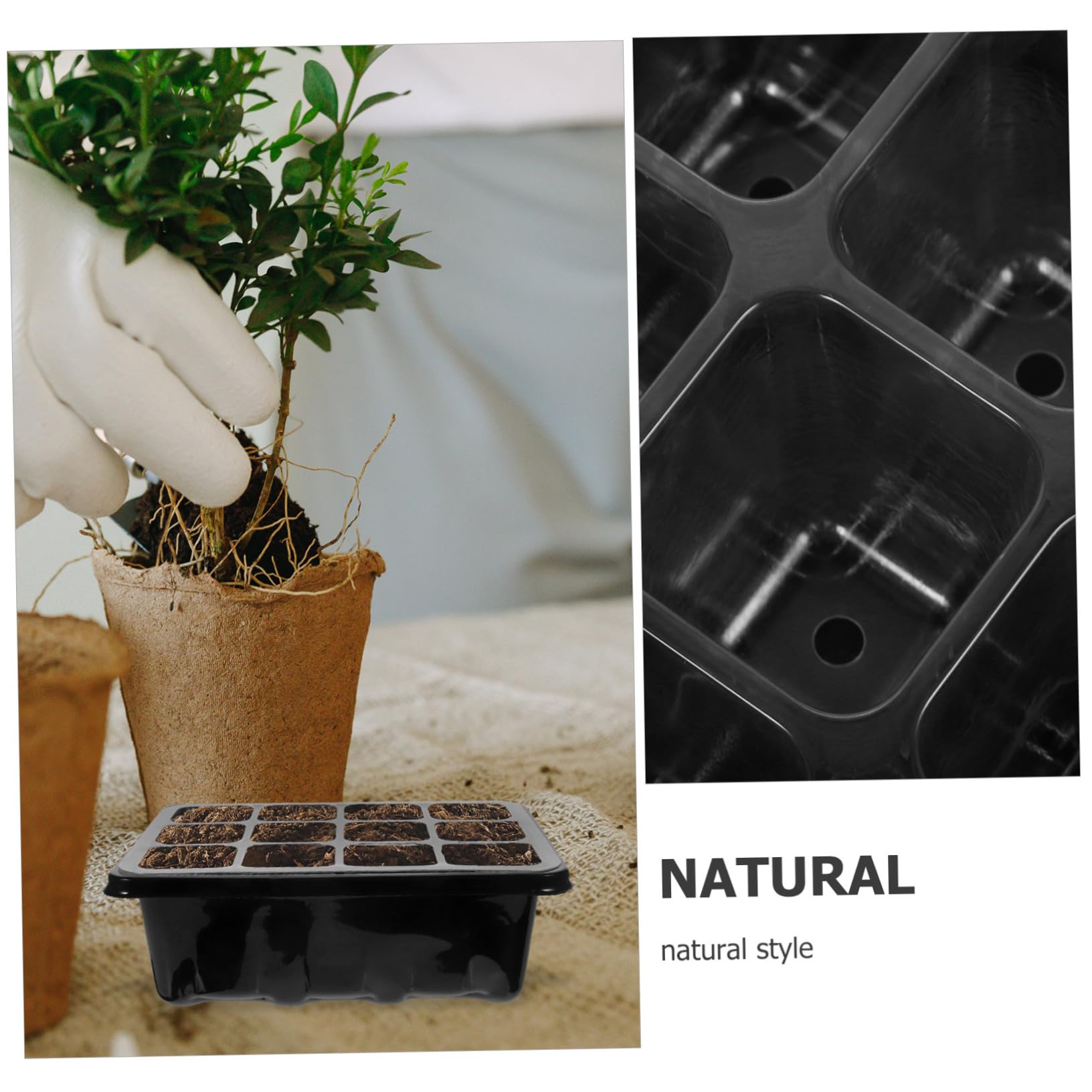 BESPORTBLE 4sets Vassoio Germinazione Per Piante Kit Starter Per Semina Con Etichette Per Giardinaggio Casa e Serra Vassoi Neri Etichette