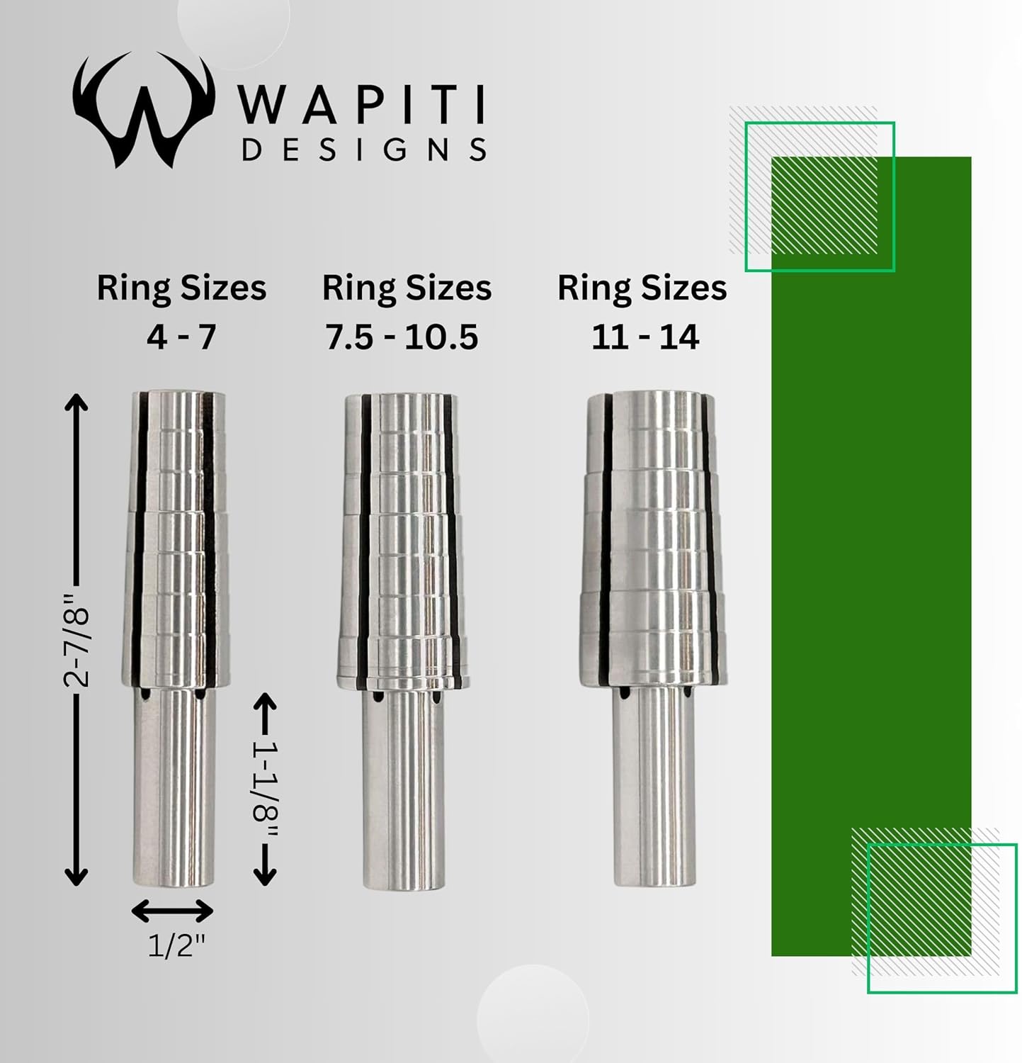 Expanding Stainless Steel Ring Mandrel for Ring Turning and Ring Making. (Ring Sizes 11-14)
