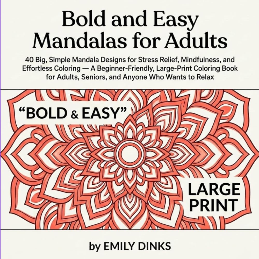 Bold & Easy Mandalas for Adults: 40 Large Print Mandala Designs for Stress Relief, Mindfulness & Effortless Coloring | A Beginner-Friendly Coloring ... Who Wants to Relax (MANDALA COLORING BOOKS)