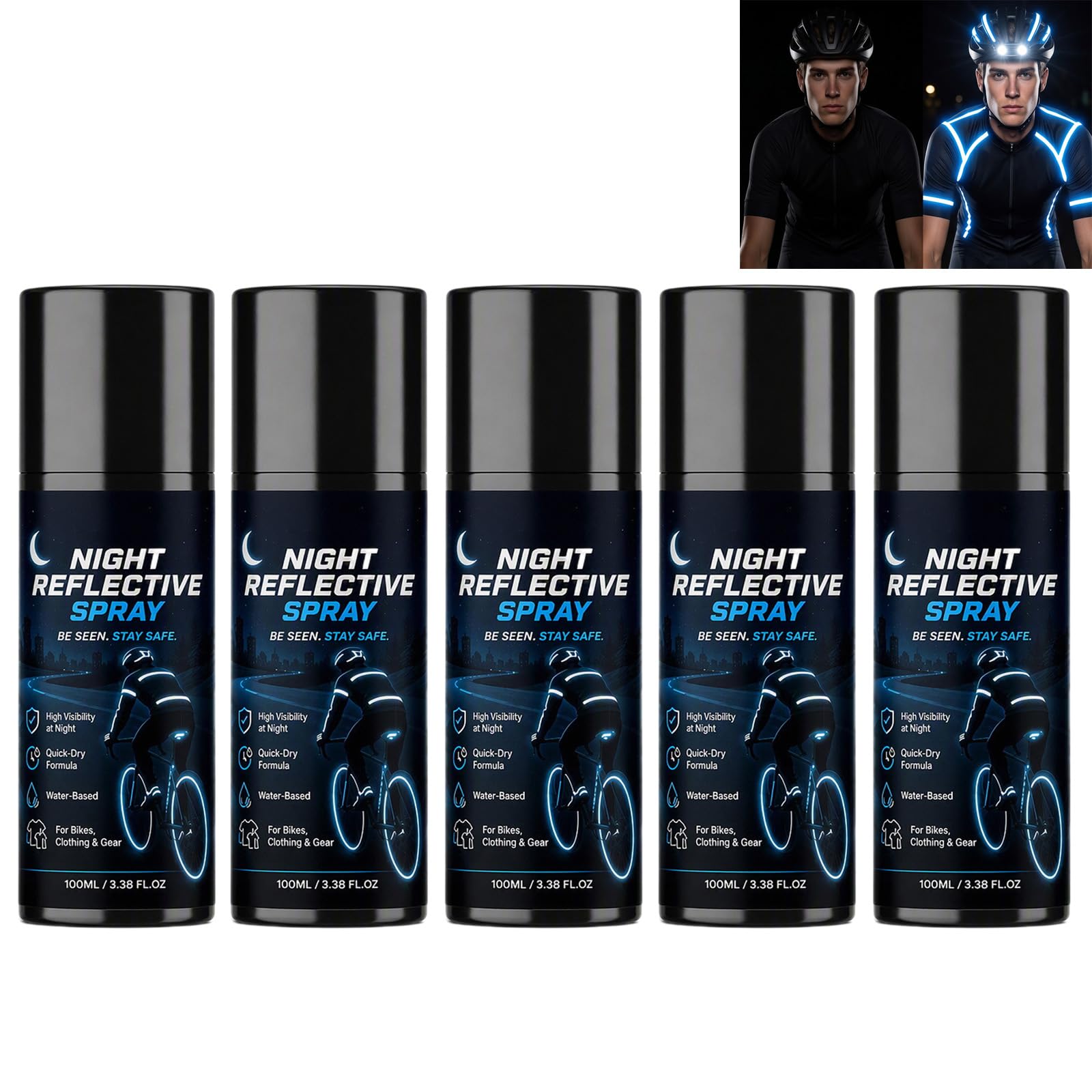 Nachtreflektierende Sprühfarbe für den Radsport, kleiner Farbsprüher (5PCS)