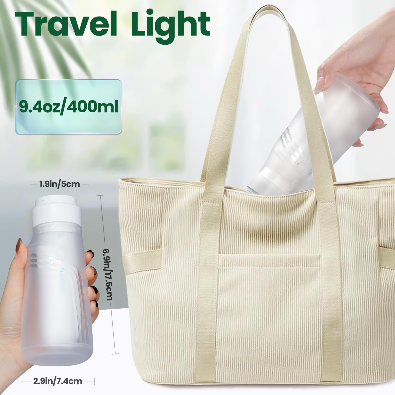 400ML Portable Bidet for Travel Toilet Electric Peri Bottle with 3 Spray Modes IPX7 Waterproof Rechargeable Handheld Bidet — view 5