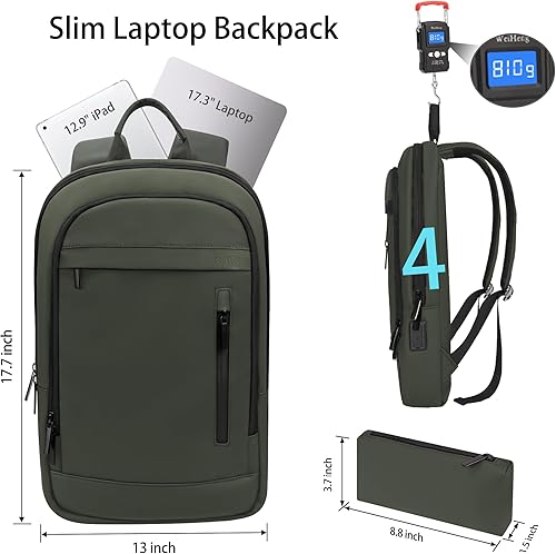 Miniatura 2 de Mochila de negocios para hombre, mochila ligera para computadora portátil de viaje, mochila antirrobo resistente al agua para computadora de 17.3