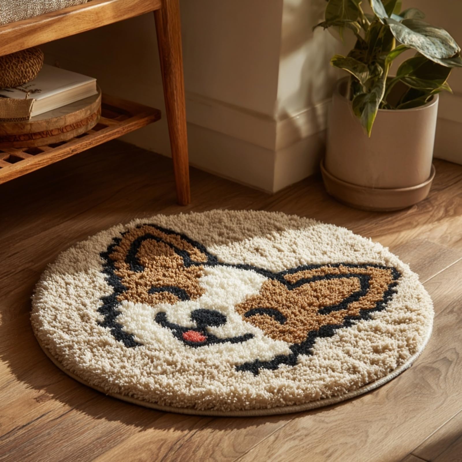 WallustrioaW 3D Latch Hook Rug Kit,Chihuahua,DIY Latch Hook Kit Rug Making Crafts for Kids and Adults,Embroidery Carpet Cushion with Sewing Tool,50x50cm
